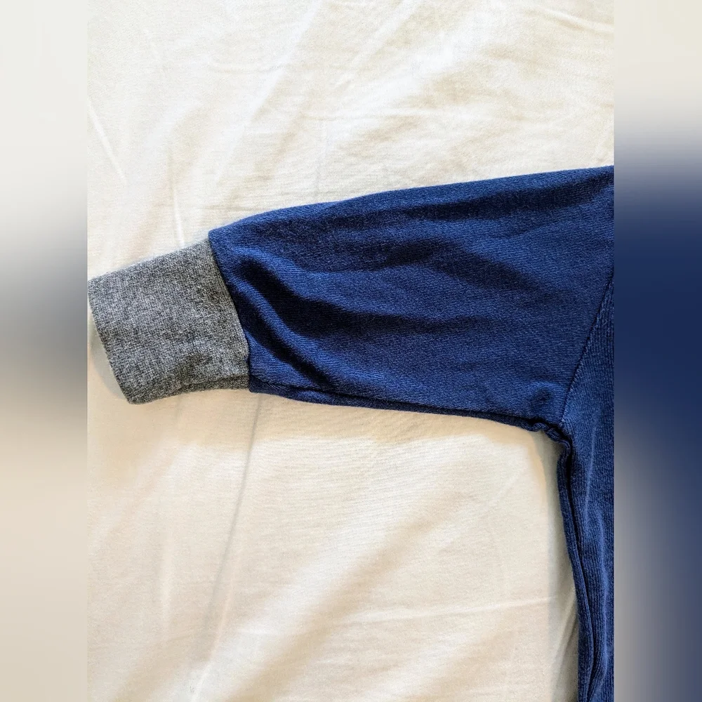 Vintage Gymboree 90s Blue Gray Long Sleeve Bodysuit Seal Embroidery Size Infant